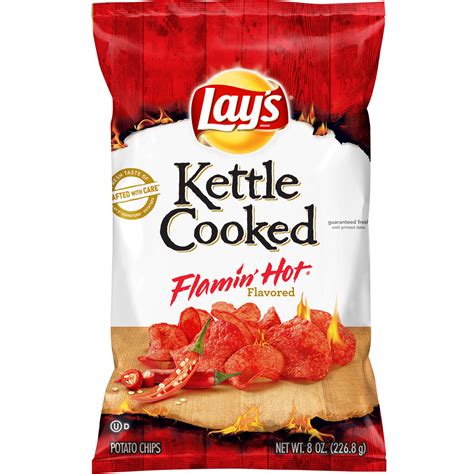 Lay's Kettle Cooked Flamin' Hot Chips | Lay's Crispy Taco, Hot Sauce ...