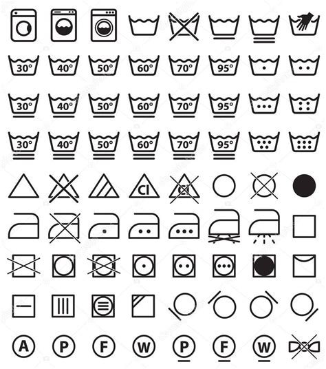 Laundry symbols, washing icons — Stock Vector © extracoin #149607234