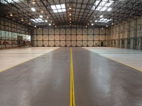 Helicopter aircraft hangar resin flooring - ACL Industrial Flooring