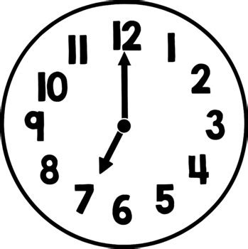 Clocks Time Clip Art | Hour Half Hour Math Images Color Black White