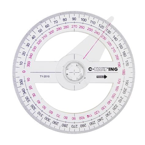 1 PC New Tool 360 Degree Pointer Protractor Round Transparent Drafting Supplies Protractor ...