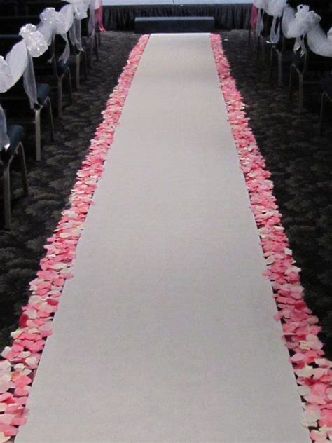 Pink rose petals down the wedding aisle. Just hope it doesn't get windy! :P | Aisle runner ...