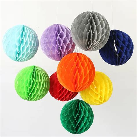 20cm Honeycomb Flower Paper Lantern Hanging Flower For Wedding Birthday Party Decoration DIY ...