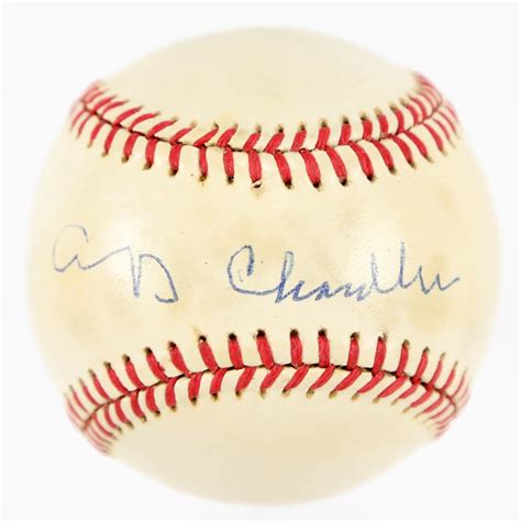 Happy Chandler Single Signed Baseball