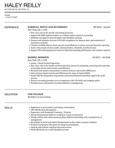 CPA Resume Samples | Velvet Jobs