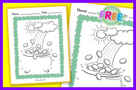 Pot Of Gold Dot To Dot - Classroom Star Worksheets