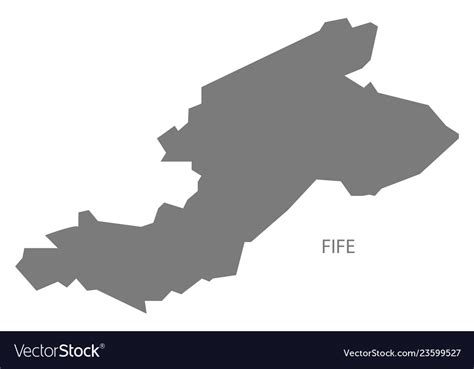 Fife scotland map grey Royalty Free Vector Image