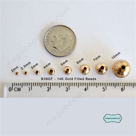 10mm 14K Gold Filled Beads (2mm hole) - 1 pc-B39GF-10