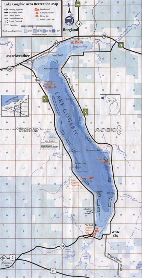 Lake Gogebic Depth Map - Draw A Topographic Map