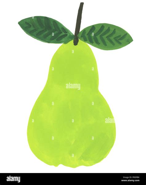 Green pear on white background Stock Photo - Alamy