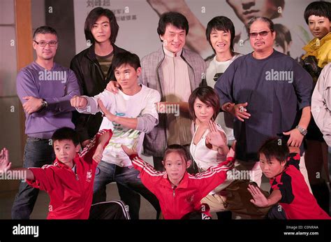 Sammo Hung and Jackie Chan attend the press conference for the movie 'Wushu Zhi Shaonian Xing ...