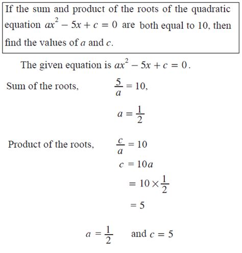 OMTEX CLASSES: If the sum and product of the roots of the quadratic ...