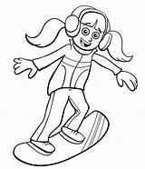 Girl Snowboarding Coloring Page  Free Printable Pages sketch template