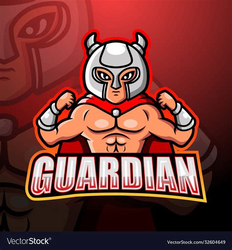 Guardian mascot esport logo design Royalty Free Vector Image