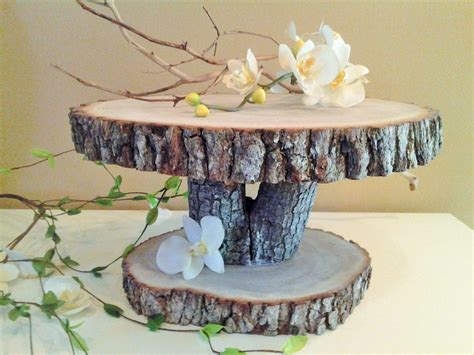 Rustic wedding cake stand Wood Tree slice Wood by JTLCREATIONS