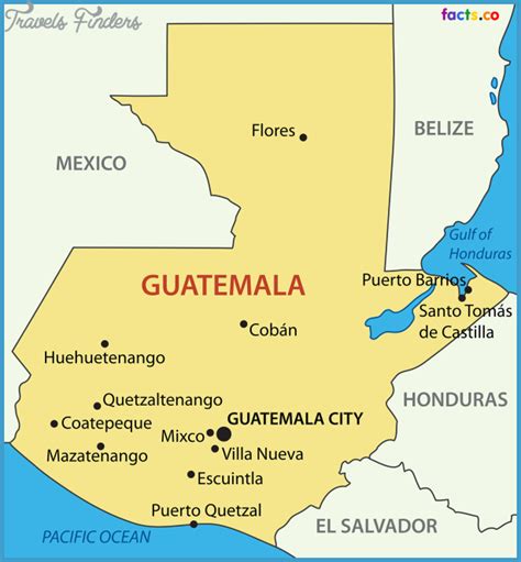 Guatemala Map - TravelsFinders.Com