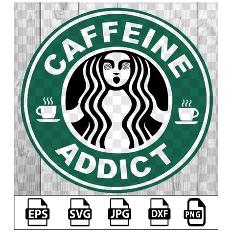 STARBUCKS LOGO PARODY Caffeine Addict Logo Starbucks Logo - Etsy UK