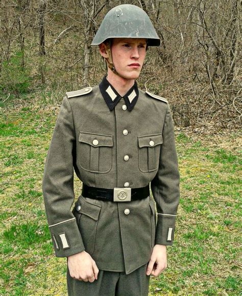 East German Motorized Rifles Schütze. The Stahlhelm has been donned for Parade wear. The parade ...