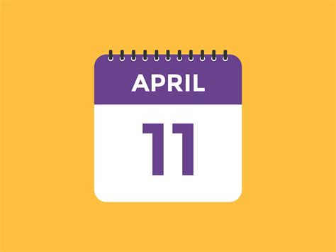 april 11 calendar reminder. 11th april daily calendar icon template ...