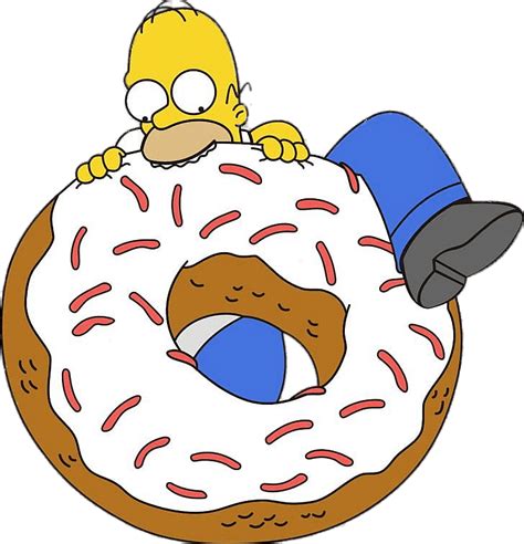 Homer Simpson eating giant donut transparent PNG - StickPNG