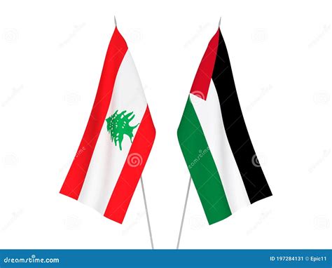 Palestine and Lebanon Flags Stock Illustration - Illustration of flagstaff, shape: 197284131