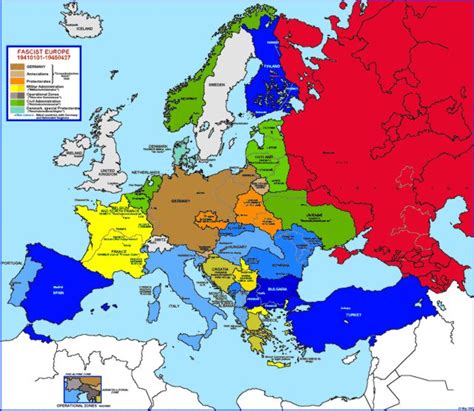 Map Of Europe 1945