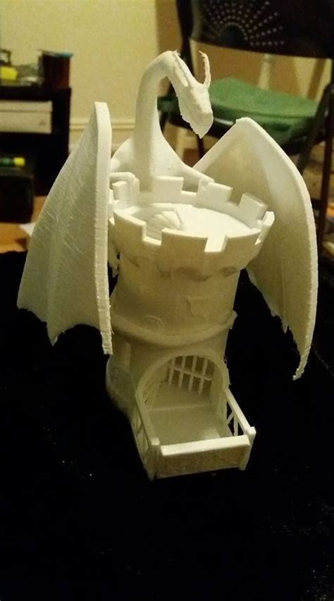 Castle+dice+tower+with+dragon+by+XcrismonP. | Dice tower, Dnd crafts, 3d printing