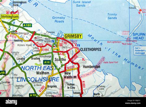 Road Map of Grimsby, England Stock Photo - Alamy