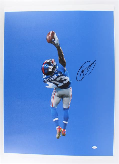 Odell Beckham Jr. Signed Giants "The Catch" 24x33 Photo on Canvas (JSA COA) | Pristine Auction