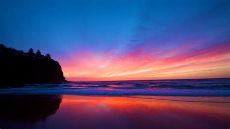 Download Wallpaper 2560x1440 Sea, Beach, Sunset Mac iMac 27 HD ... | Sunset landscape, Sunset ...