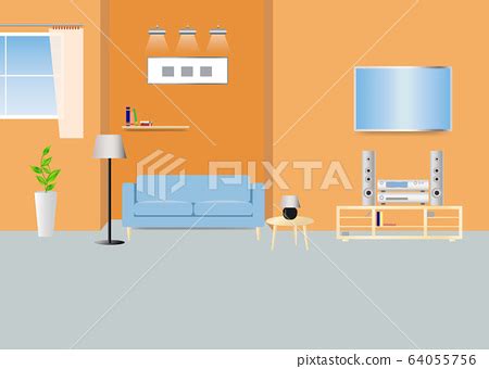 Empty living room with furniture - Stock Illustration [64055756] - PIXTA