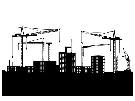 construction site silhouette illustration 38512781 Vector Art at Vecteezy