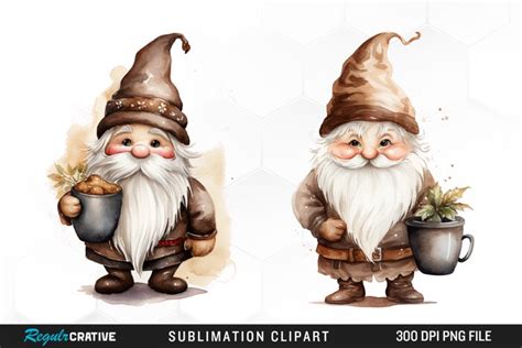 Coffee Gnome Illustration PNG