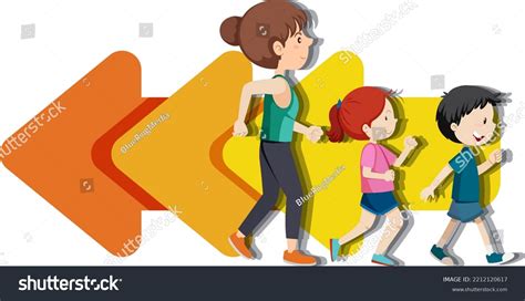 People Walking Backward Cartoon Illustration Stock Vector (Royalty Free ...