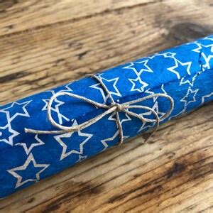 Silver & Blue Star Wrapping Paper Birthday Gift Wrap Lokta - Etsy