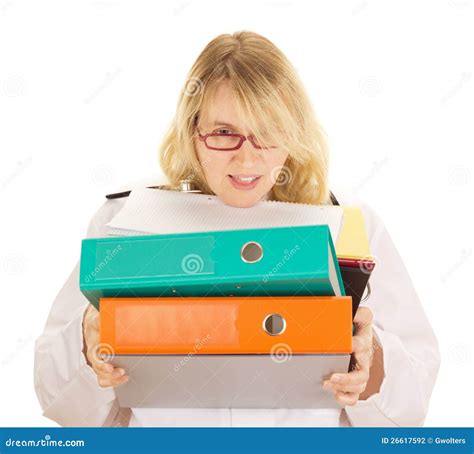 Medical Doctor with a Lot of Work Stock Photo - Image of binder, overworked: 26617592