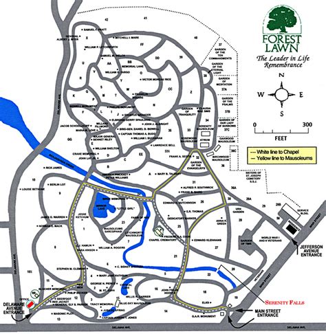 Forest Lawn Cemetery Map - Buffalo, New York