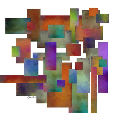 abstract-art- Squares Collage One Painting by Ann Powell