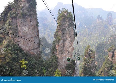 Cable car at Zhangjiajie stock photo. Image of scenic - 42992282