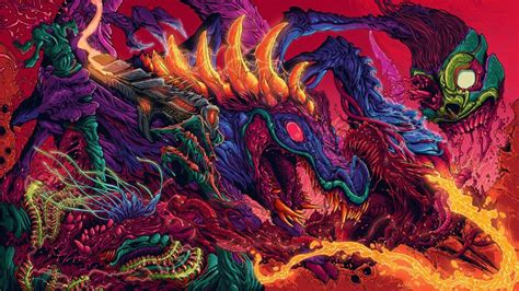 an image of a dragon with fire coming out of it's mouth and another creature in the background