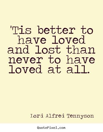 Customize poster quotes about love - 'tis better to have loved and lost than never..