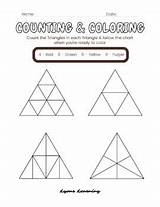 Composing & Decomposing Shape Counting Coloring Triangles  TpT sketch template