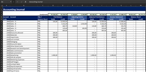 Accounting Journal Excel Template