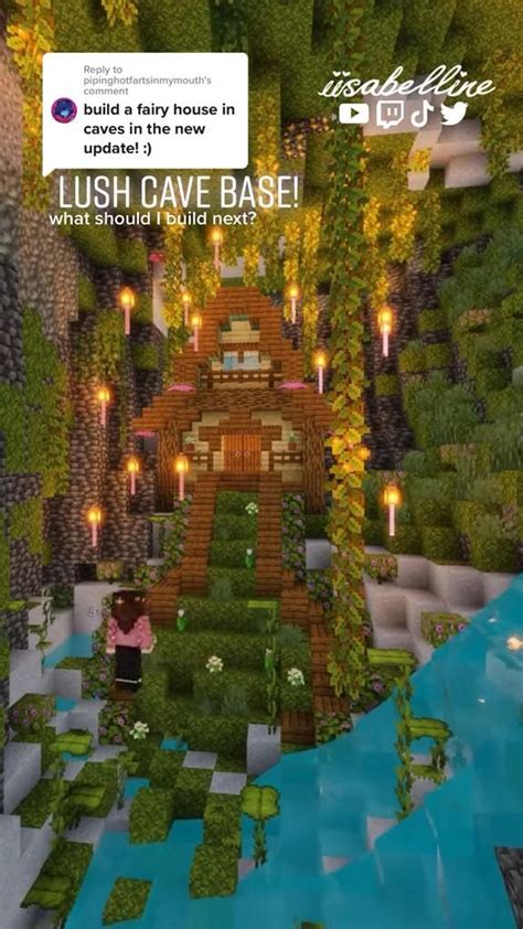 Minecraft Lush Cave Base Build [Video] | Minecraft cottage, Minecraft designs, Minecraft houses