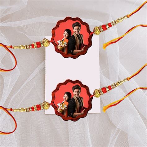 Personalized Photo Round Rakhi Pack of 2 – Dynamic Cut Rakhi