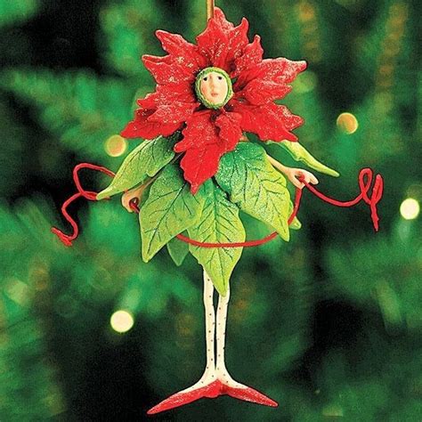 Patience Brewster Poinsettia Fairy Ornament Large Retired - $60.00