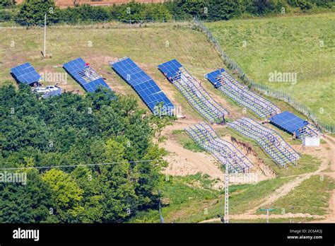 Solar park construction area on a hill Stock Photo - Alamy