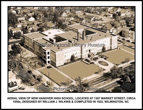 Aerial View of New Hanover High School, located at 1307 Market Street ...