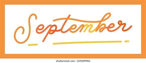 September Modern Lettering Logo Web Banner Stock Vector (Royalty Free ...