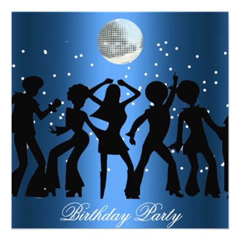 Disco 70's Birthday Party Invitation 5.25" Square Invitation Card | Zazzle